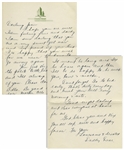 Moe Howard Autograph Letter Signed Daddy Dear to His Daughter Joan From the Late 1930s -- 2pp. Letter on Bifolium Cleveland Hotel Stationery Measures 5.25 x 6.5 -- Very Good Plus